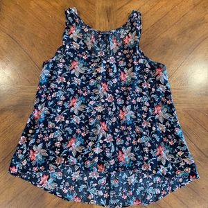 Black floral tank top
